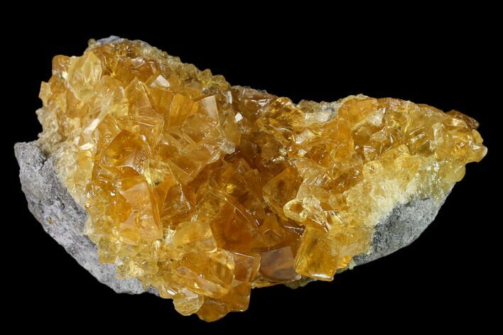 Lustrous Yellow Calcite Crystal Cluster - Fluorescent! #138070